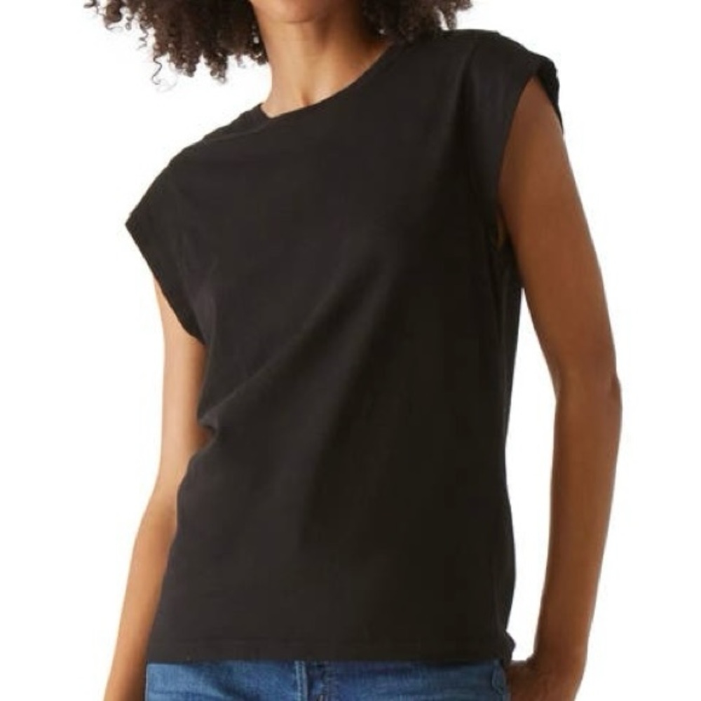 Michael Stars Muscle Cap Sleeve Black Top Tee